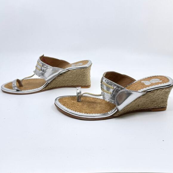 GOSSIP Silver/Gold Indian Kolhapuri Chappal Wedges - Picture 5 of 6
